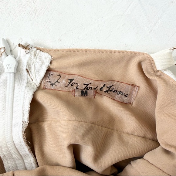 For Love and Lemons Gianna Midi Dress in White/Nude Lace Size M - Picture 5 of 10